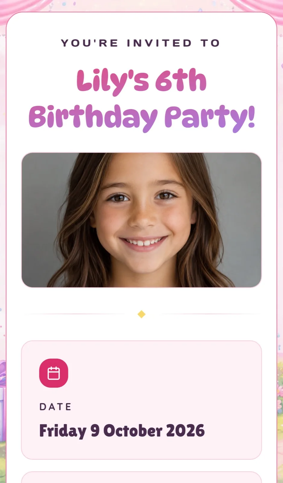 The same invite on a phone